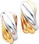 14K Two Tone Gold Stud Earrings Polished Jewelry New