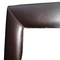 Dark Brown Leather full length mirror - Chevel style Freestanding