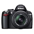 Nikon - D3000 - Appareil photo reflex num�rique - 10,2 Mpix - Ecran 3" - Anti-poussi�re + Objectifs AF-S DX VR 18-55 / 55-200 mm - Noir