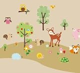 Friendly Forest Decorative Peel & Stick Wall Art Sticker Decals by CherryCreek Decals [並行輸入品]