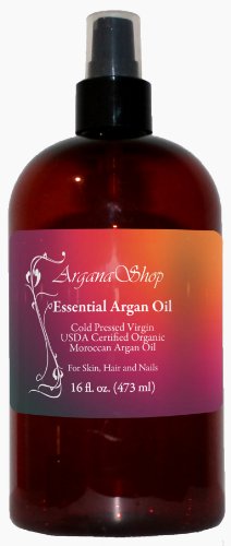 Essential Argan Oil, 100% Pure Virgin Cold Pressed, USDA Certified Organic, 16 Fl.oz