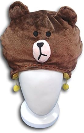 PiratePlushStore Line Apps Character Bear Big BROWN Soft Plushy Hat Earmuff