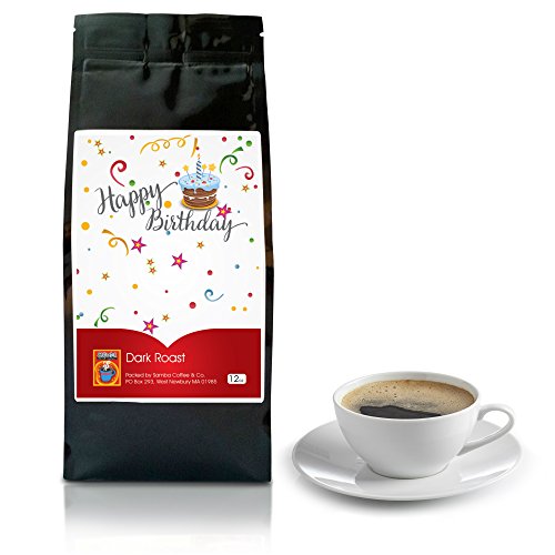 Samba Coffee Happy Birthday Gift Gourmet Coffee. Why Give a Boring Gift Card When You Can Give This Amazing Surprise Gift Coffee or Add It to Your Gift Basket. Dark Roast 12oz.