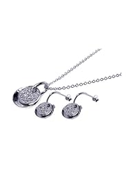 Nickel Free Sterling Silver Pendant & Earring Sets 4 Disk Matching Set