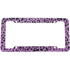 Buy License Plate Frame - Car Truck SUV - Purple Leopard Animal Print by Unknown now!