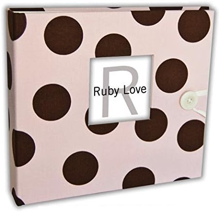 Pink &amp; Brown Polka Dot Baby Memory Book - MOD Ruby Love Baby Book