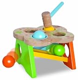 Eichhorn 100001867 - Klopfbank - mit Hammer und 4 Kugeln - aus Holz - 17x18x12,5cm -