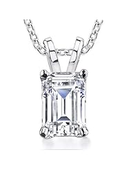0.70 ct Emerald Cut Diamond Pendant / Necklace in 14 kt White Gold