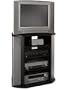 Bush Metallic Silver & Black Finish Flat Panel Corner TV Stand Video Base