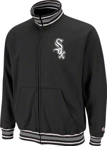 Majestic Chicago White Sox Black Clutch Hitter Full Zip Track Jacket (Large)