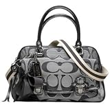 Coach Poppy Sateen Op Art Signature Pushlock Business Satchel Bag Purse 18356 Moonlight Reviews