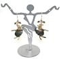 Beautiful Jack E Ohs NYC Mystical Flying Horse Charm Dangle Earrings with Abalone Shell & Beaded Crystal Accents Gold Tone Comes Gift Boxed