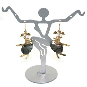Beautiful Jack E Ohs NYC Mystical Flying Horse Charm Dangle Earrings with Abalone Shell and Beaded...
