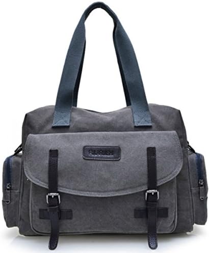 Xiebag Men's Cross Body Retro Messenger Canvas Shoulder School Travel DSLR Bag Grey