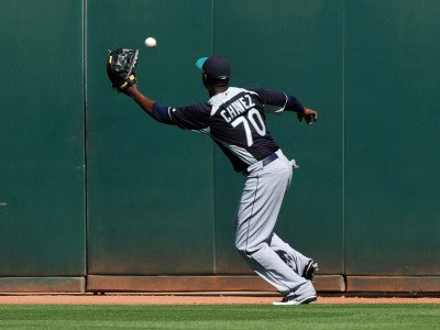 Seattle Mariners v Cleveland Indians, GOODYEAR, AZ - MARCH 11: Johermyn Chavez Photographic Poster Print by Norm Hall, 18x24