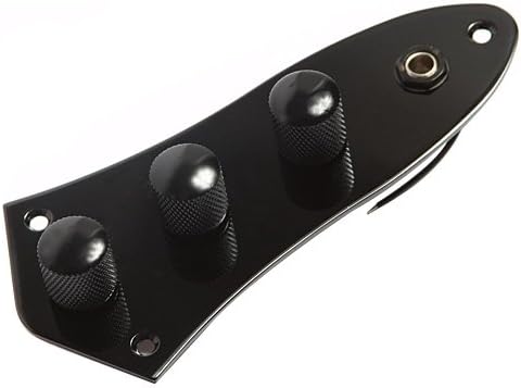 5pcs 3 Bands Black Plated Wired Control Plate Assembly Preamp for Fender Jazz Bass