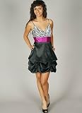 Zebra Print Pleated Pick Up Formal Dress for Bridesmaid Formal Prom