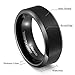 King Will 8mm Black Tungsten Carbide Ring Wedding Band High Polished Finish Comfort Fit