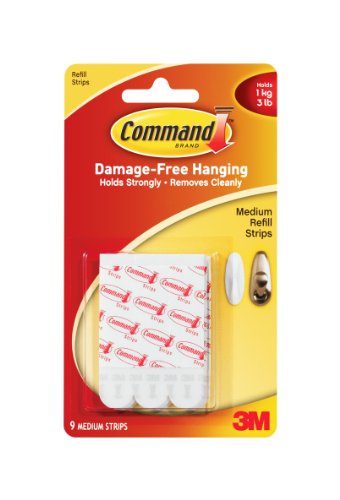 Command 17021P Medium Mounting Refill Strips, 9 Strips