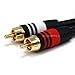 Monoprice Premium Two-Channel Audio Cable - 3 Feet - Black | 2 RCA Plug to 2 RCA Plug 22AWG, Male to Male