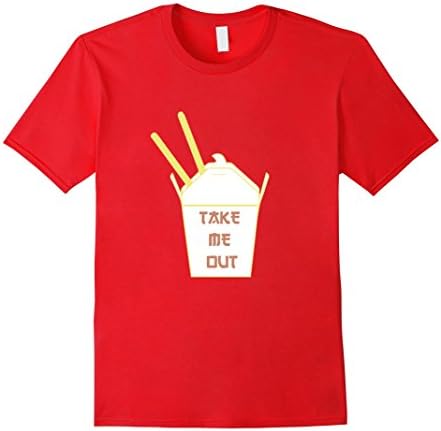 Men's FUNNY TAKE ME OUT CHINESE FOOD T-SHIRT 2XL Red