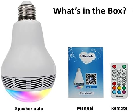 Million Angles TM Melody Bluetooth Color Changing LED Light Bulb With Speaker - Smartphone/Remote Controlled Dimmable Smart LED Lights (BTE 5.0 Latest Version)