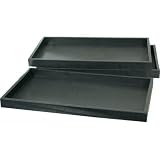 3 Black Plastic Stackable Display Trays Storage Container Units Travel Parts