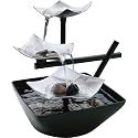 Homedics WFL-SLVS Envirascape Silver Springs Illuminated Relaxation Fountain with Natural Stones