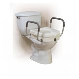 2 in 1 Locking Elevated Toilet Seat w/ Removable Arms