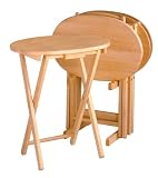 Winsome Wood 5-Piece Oval TV Table Set, Natural