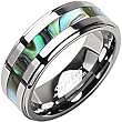 Spikes Tungsten Carbide Abalone Step Men's Ring
