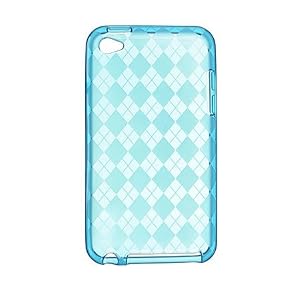 Premium TPU Flexi Soft Gel Skin for Apple iPod Touch 4th Generation, 4th Gen – Blue Checkers Argyle Print