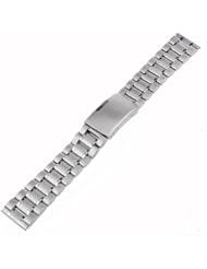 Neewer 18mm Stainless Steel Bracelet Watch Band Strap with Flat Ends -Silver