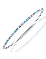 14k White Gold Diamond Bangle Bracelet 7" (1.80Cttw, SI Clarity)