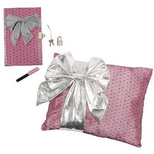 Moxie Teenz Secrets 'n' Dreams Bow Pillow Set - Diary With Lock & Key And Pillow With Secret Storage Compartment In Pillow Picture