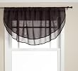 Stylemaster Elegance 60 by 24-Inch Sheer Voile Ascot Valance, Onyx