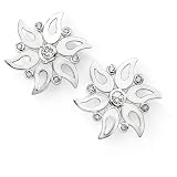 9ct White Gold Blue Topaz And Amethyst Stud Earrings