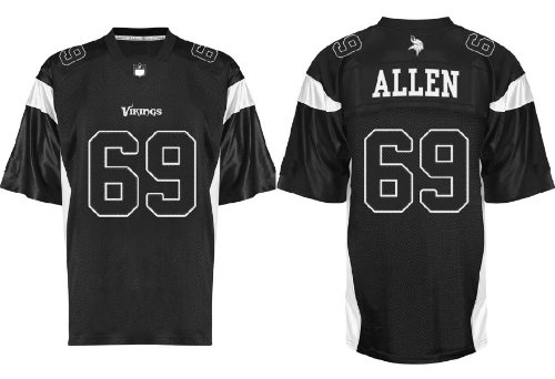 NFL Jerseys Minnesota Vikings 69# Allen Black Authentic Football Purple Jersey Size 48-56