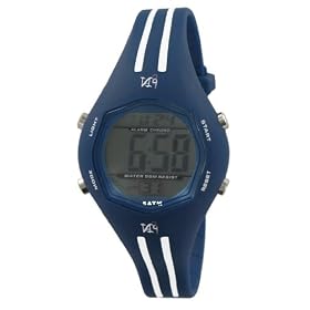 Nicolas Anelka - NA70212 - Montre Mixte (Junior/Dame) - Quartz LCD - Multifonction avec �clairage bleu -Bracelet en r�sine bleu marine et blanc