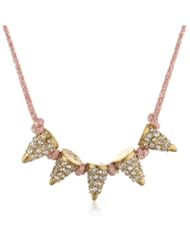 a.v. max Metallic Cord with Rhine Spike Necklace, 26"
