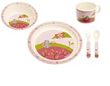 Playshoes 4010952309997 Baby-Teller-Set 5-teilig aus Melamin mit lustigem K&auml;fermotiv