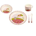 Playshoes 4010952309997 Baby-Teller-Set 5-teilig aus Melamin mit lustigem K�fermotiv