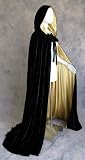 Lined Black-Gold Velvet Cloak - Medieval Renaissance Costume by Artemisia Designs