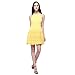 OMEYA.WANSHIDA.Women Party Flare Lace High Neck Sleeveless A-line Mini Dress