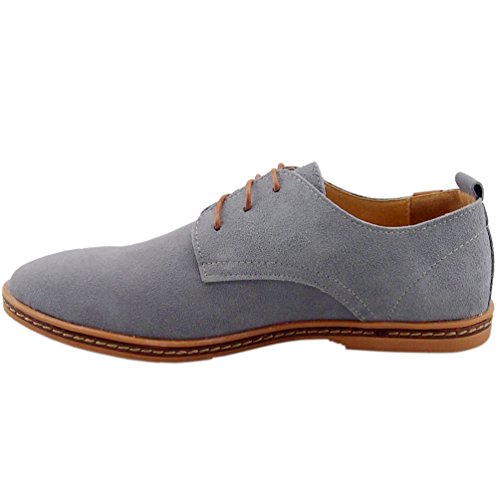 Dadawen Men's Leather Oxford Shoe Grey Us Size 8, Mens, 8 D(m) Us