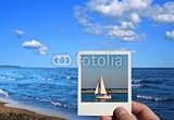 Wallmonkeys Peel and Stick Wall Decals - Hand Holding a Holiday Photo - Removable Graphic