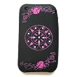 Apple iPhone 3G & 3GS Laser Skin Case Rubber Silicone Protector Image Cover With Diamonds Pink Roses