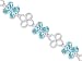 Antique Flower Design 13.50 carats total weight Oval Cut Swiss Blue Topaz White CZ Gemstone Bracelet in Sterling Silver