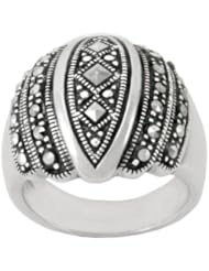 Sterling Silver Marcasite Domed Ring
