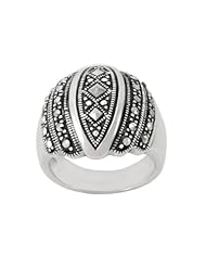 Sterling Silver Marcasite Domed Ring